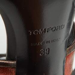Tom Ford Multicolor Velvet and Leather Panelled Patchwork Ankle Strap Sandals Size 39