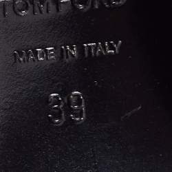 Pre Owned Tom Ford Foil Leather Criss Cross Slide Sandals Size 39