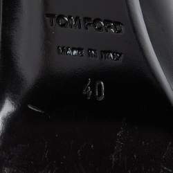 Pre Owned Tom Ford Black Leather Padlock Ankle Wrap Pumps Size 40