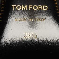 Pre Owned Tom Ford White Leather Padlock Ankle Wrap Pumps Size 39.5