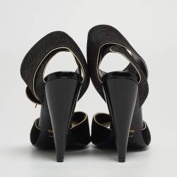 Pre Owned Tom Ford Black Suede Ankle Wrap Crisscross Sandals Size 37