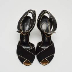 Pre Owned Tom Ford Black Suede Ankle Wrap Crisscross Sandals Size 37