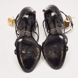Tom Ford Black Leather Ankle Strap Sandals Size 37