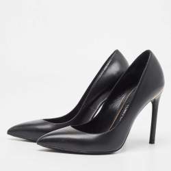 Tom Ford Black Leather Pointed Toe  Pumps Size 38.5