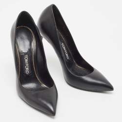 Tom Ford Black Leather Pointed Toe  Pumps Size 38.5