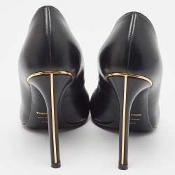 Tom Ford Black Leather Pointed Toe  Pumps Size 38.5