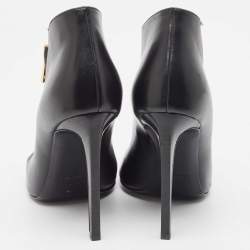 Tom Ford Black Leather Zip Up Ankle Boots Size 38.5