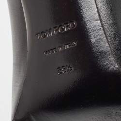 Tom Ford Black Leather Zip Up Ankle Boots Size 38.5