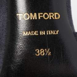Tom Ford  Navy Blue Suede Pointed Toe Dorsay Pumps Size 38.5