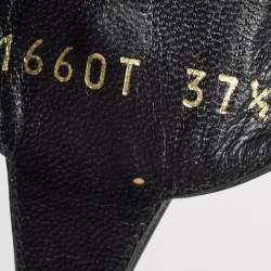 Pre Owned Tom Ford Black Patent Leather T Strap Padlock Flat Sandals Size 37.5