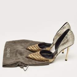 Tom Ford Gold/Silver Python D'orsay Pumps Size 39