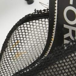 Pre Owned Tom Ford Pink/Black Mesh and PVC Peep Toe Slingback Sandals Size 38.5