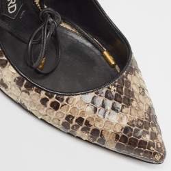 Pre Owned Tom Ford Two Tone Python Pointed Toe Pumps Size 41