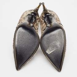 Pre Owned Tom Ford Two Tone Python Pointed Toe Pumps Size 41