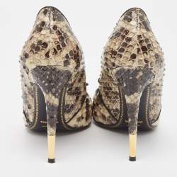 Pre Owned Tom Ford Two Tone Python Pointed Toe Pumps Size 41