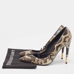 Pre Owned Tom Ford Two Tone Python Pointed Toe Pumps Size 41