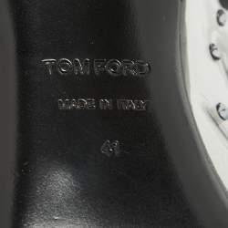 Pre Owned Tom Ford Transparent/Black PVC Polka Dot Print Slingback Pumps Size 41