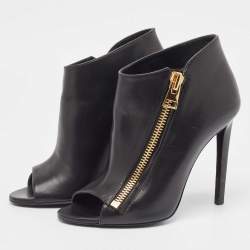 Tom Ford Black Leather Ankle Boots Size 37