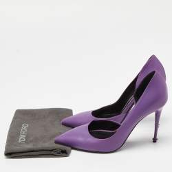 Tom Ford Purple Leather Pointed Toe d'Orsay Pumps Size 37.5