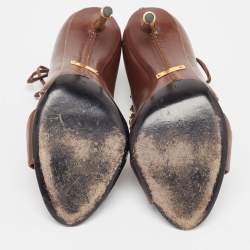 Tom Ford Brown Leather Lace Up Booties Size 37