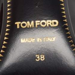 Tom Ford Black Patent Leather Padlock Ankle Wrap Pumps Size 38