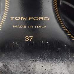 Tom Ford Black Glossy Leather Padlock Pumps Size 37
