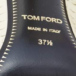 Pre Owned Tom Ford White Python Leather Padlock Pumps Size 37.5