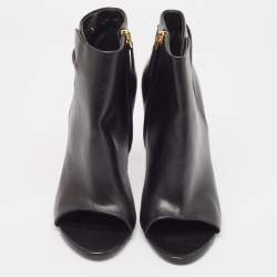 Pre Owned Tom Ford Black Leather Zip Up Ankle Boots Size 39