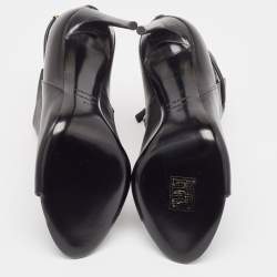 Pre Owned Tom Ford Black Leather Zip Up Ankle Boots Size 39