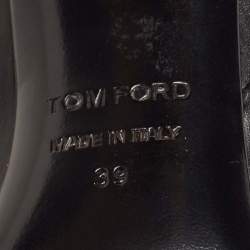 Pre Owned Tom Ford Black Leather Zip Up Ankle Boots Size 39