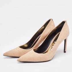 Pre Owned Tom Ford Beige Suede Pointed Toe Pumps Size 37