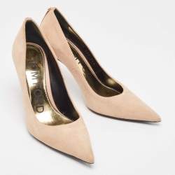 Pre Owned Tom Ford Beige Suede Pointed Toe Pumps Size 37