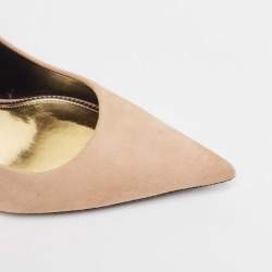 Pre Owned Tom Ford Beige Suede Pointed Toe Pumps Size 37