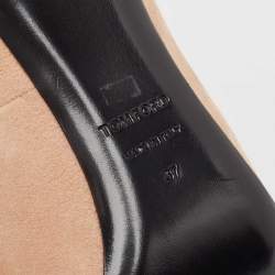 Pre Owned Tom Ford Beige Suede Pointed Toe Pumps Size 37