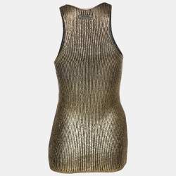Tom Ford Gold Rib Knit Tank Top XS