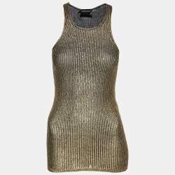 Tom Ford Gold Rib Knit Tank Top XS
