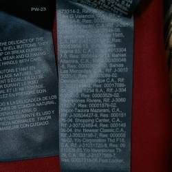 Pre Owned Hilfiger Collection Burgundy/Blue Printed Silk Open Shrug S