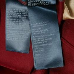 Pre Owned Hilfiger Collection Burgundy/Blue Printed Silk Open Shrug S