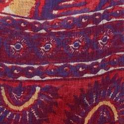Pre Owned Tory Burch Purple/Pink Printed Linen Blend Scarf 