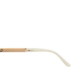 Pre Owned Tory Burch Gold Tone/White TY6041 Mirrored Wayfarer Sunglasses