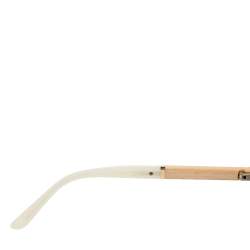 Pre Owned Tory Burch Gold Tone/White TY6041 Mirrored Wayfarer Sunglasses