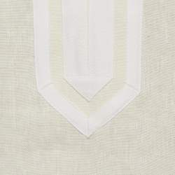Pre Owned Tory Burch Off-White Iris Embroidered Linen Tory Tunic S