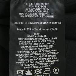 Tory Burch Black Floral Embossed Silk Blend Embellished Short Dress XL