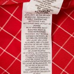 مملوكة مسبقًا تونيك توري برش حرير أحمر بنقشة مربعات مقاس كبير جدًا