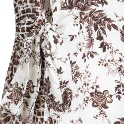 Pre Owned Tory Burch Whey Tropicale Printed Silk Sleeveless Midi Dress L