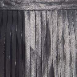 Pre Owned Tory Burch Metallic Pleated Audra Skirt M