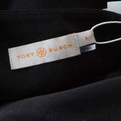 Pre Owned Tory Burch Black Embellished Crepe Criss Cross Back Sleeveless Gown M
