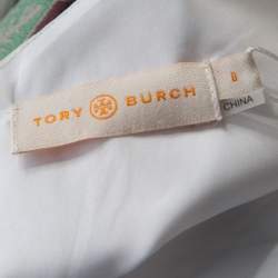Pre Owned Tory Burch Wisteria Jacquard Flared Cocktail Dress M