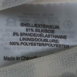 Pre Owned Tory Burch Off White and Green Vine Print Silk Blend Soraya Maxi Skirt M