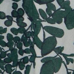 Pre Owned Tory Burch Off White and Green Vine Print Silk Blend Soraya Maxi Skirt M